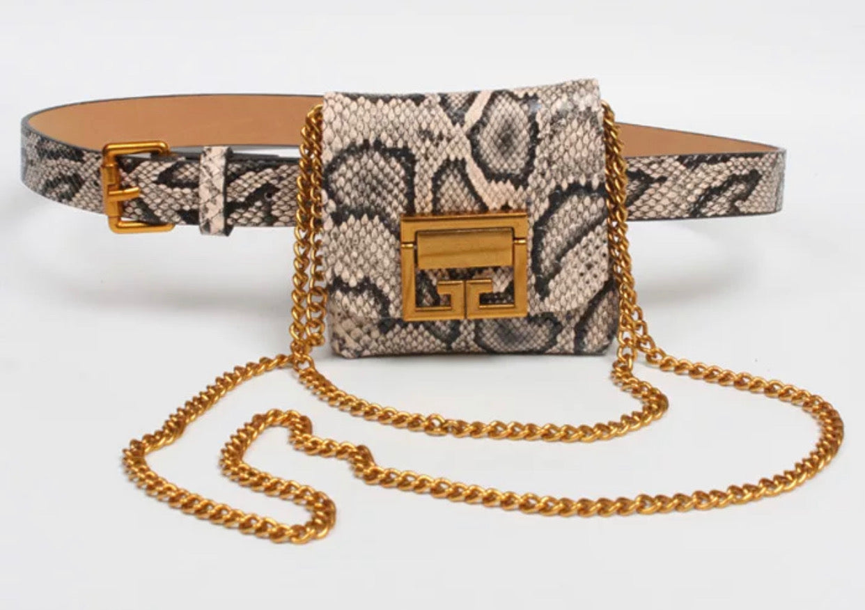 Mini Snake Skin Waist Bag