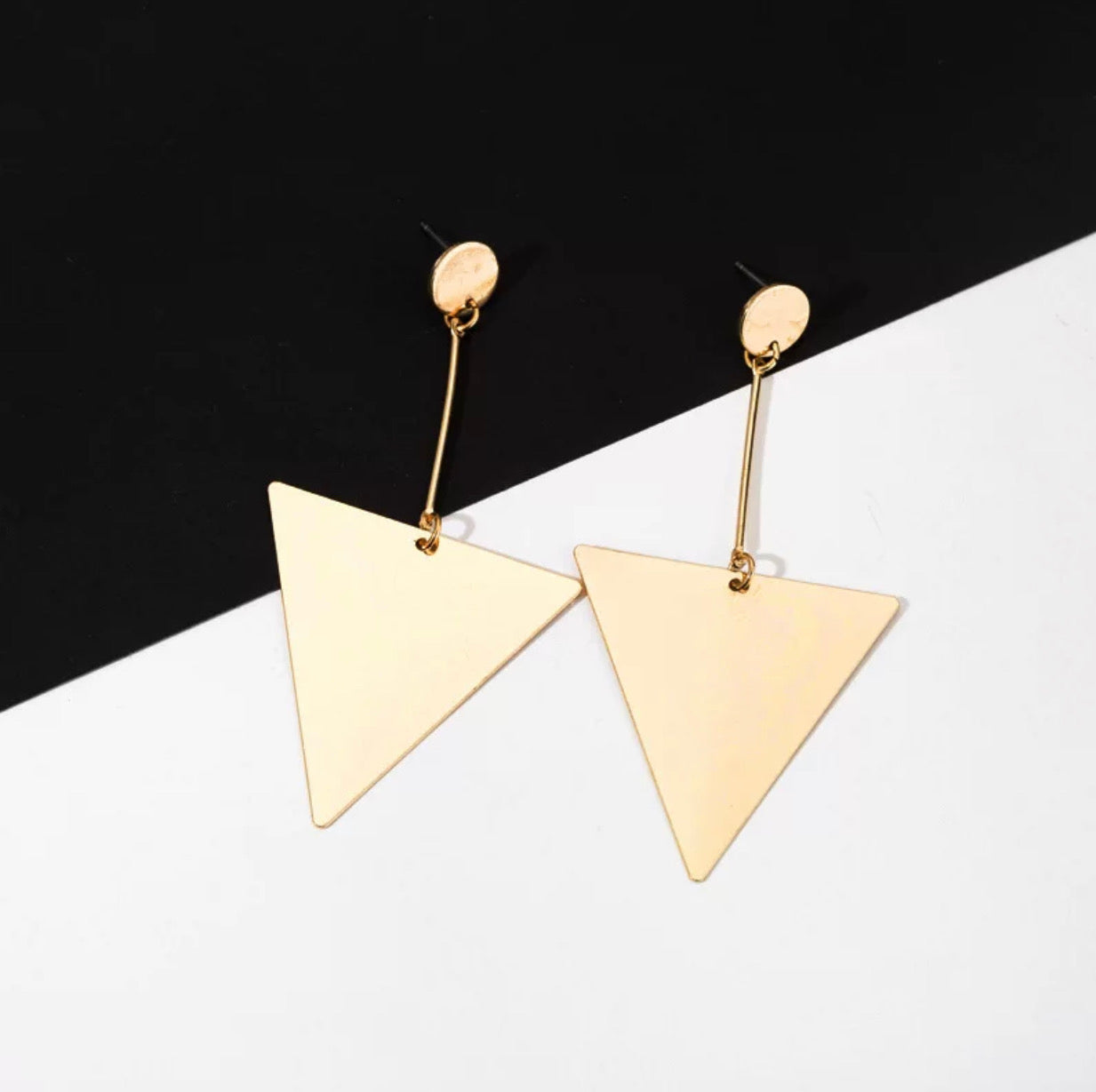 Gold Plated Triangle Earrings