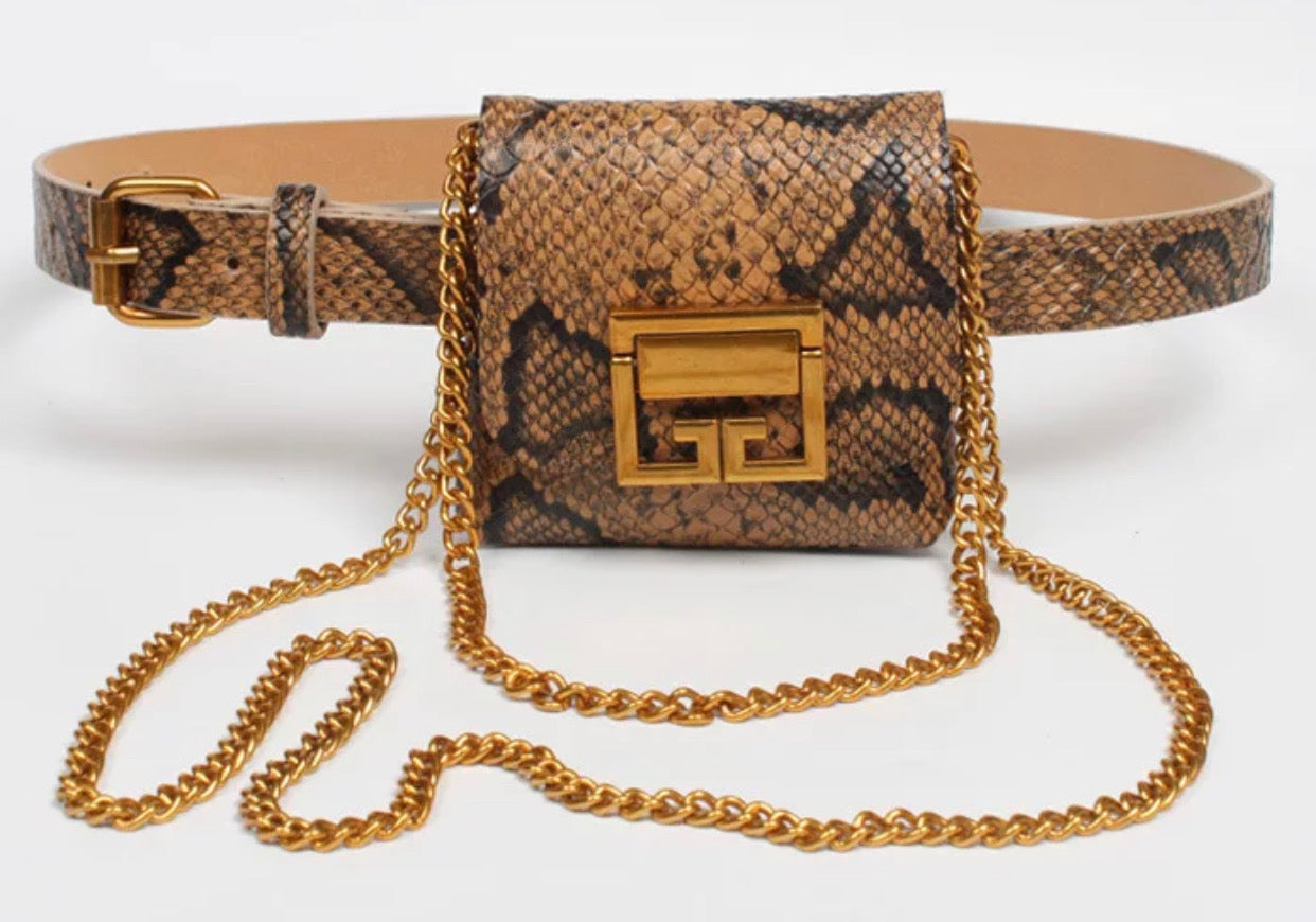 Mini Snake Skin Waist Bag