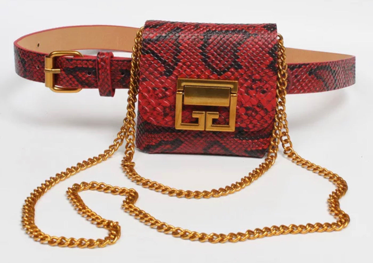 Mini Snake Skin Waist Bag