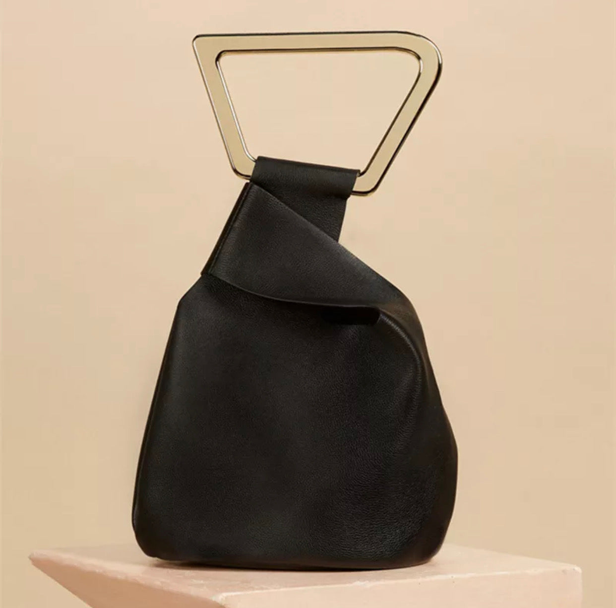 Twisted Gold Handle Bag