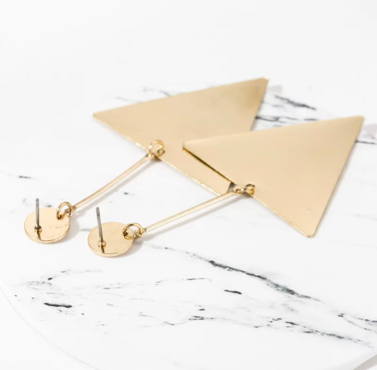 Gold Plated Triangle Earrings